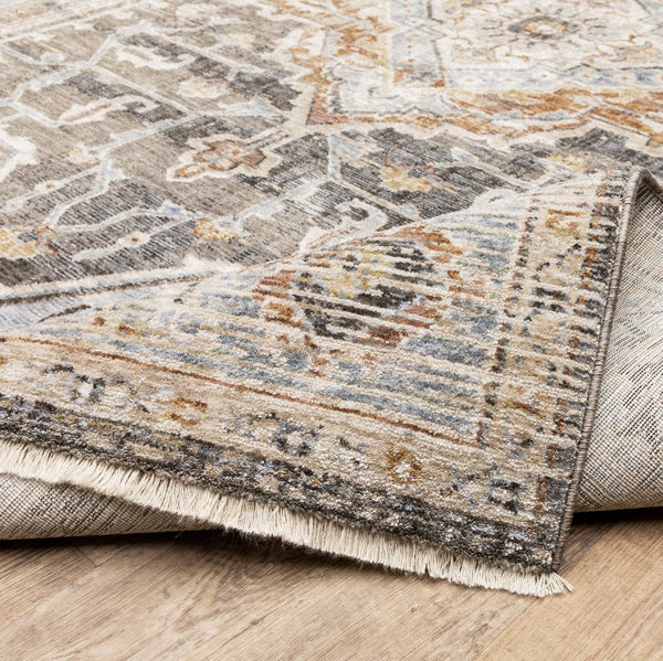Oriental Weavers Maharaja Grey/Blue Indoor Area Rug - Luxurious Softness And Timeless Design For Elegant Spaces Grey,Blue Polyester M1803x240rdst
