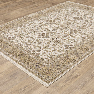Oriental Weavers Maharaja Elegant Indoor Area Rug - Soft Polyester Design With Sophisticated Traditional Style Ivory,Gold Polyester M001j1060092st