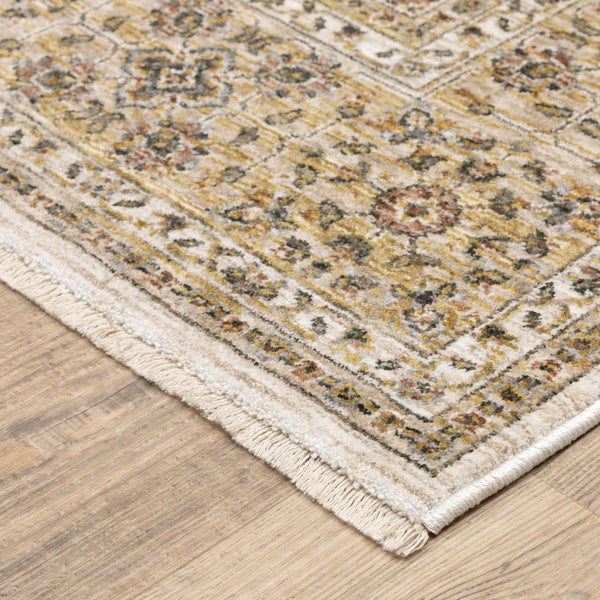 Oriental Weavers Maharaja Elegant Indoor Area Rug - Soft Polyester Design With Sophisticated Traditional Style Ivory,Gold Polyester M001j1068235st