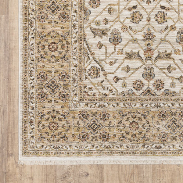 Oriental Weavers Maharaja Elegant Indoor Area Rug - Soft Polyester Design With Sophisticated Traditional Style Ivory,Gold Polyester M001j1068235st