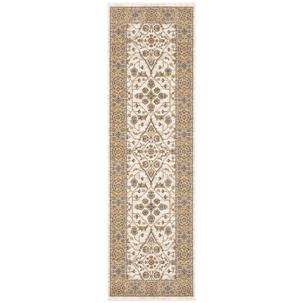 Oriental Weavers Maharaja Elegant Indoor Area Rug - Soft Polyester Design With Sophisticated Traditional Style Ivory,Gold Polyester M001j1068235st