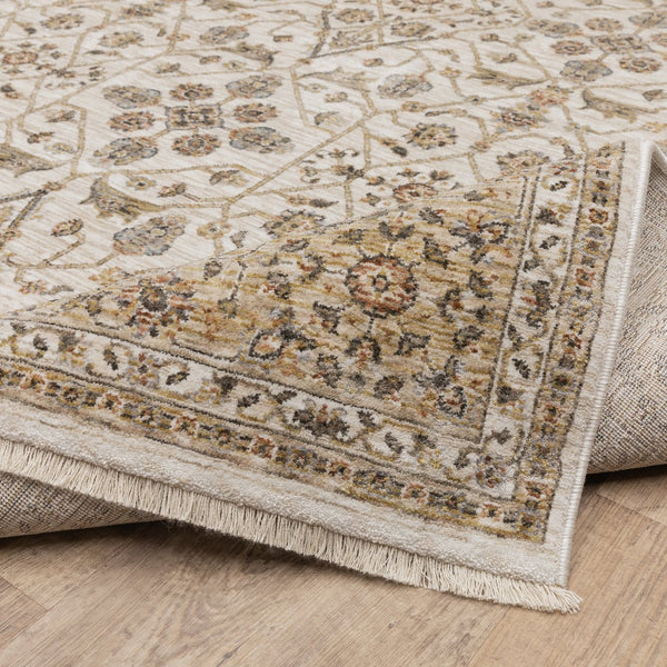 Oriental Weavers Maharaja Elegant Indoor Area Rug - Soft Polyester Design With Sophisticated Traditional Style Ivory,Gold Polyester M001j1068235st