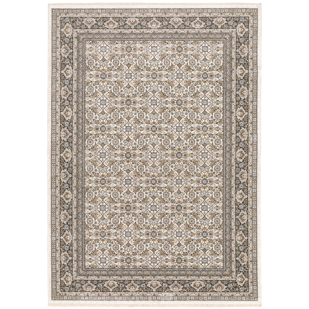 Oriental Weavers Maharaja Indoor Area Rug - Elegant Traditional Design In Soft Space-dyed Polyester For Any Room Ivory,Grey Polyester M2061n100153st