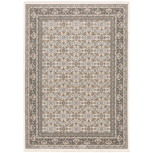 Oriental Weavers Maharaja Indoor Area Rug - Elegant Traditional Design In Soft Space-dyed Polyester For Any Room Ivory,Grey Polyester M2061n100153st