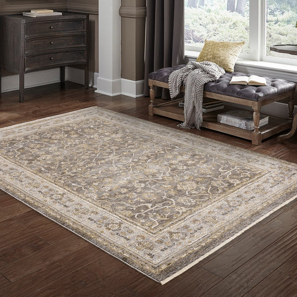 Oriental Weavers Maharaja Elegant Indoor Area Rug - Luxuriously Soft, Sophisticated Design For Classic Home Decor Beige,Grey Polyester M040m1060092st