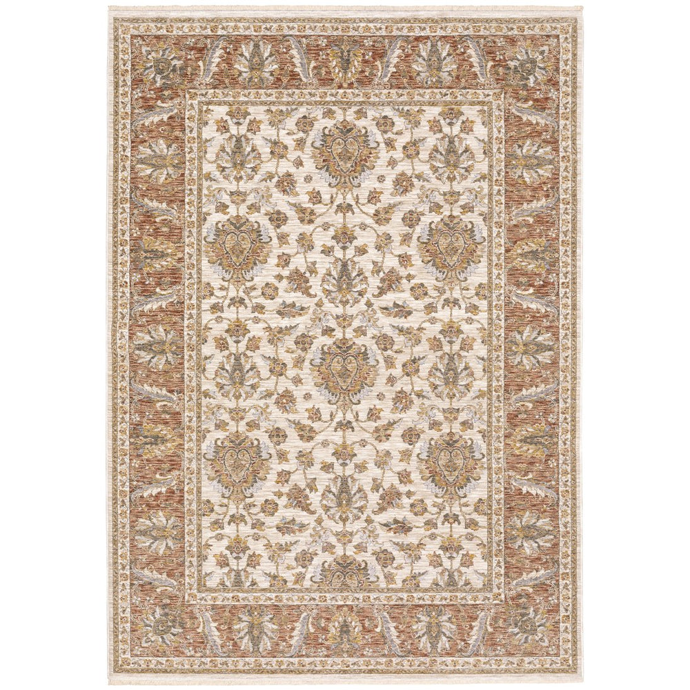 Oriental Weavers Maharaja Indoor Area Rug - Elegant Million Point Collection In Sophisticated Colors For Home Décor Rust,Ivory Polyester M5091q060092st