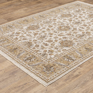 Oriental Weavers Maharaja Elegant Indoor Area Rug - Luxurious Power-loomed Design For Sophisticated Spaces Ivory,Gold Polyester M5091w060092st