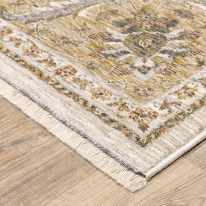 Oriental Weavers Maharaja Elegant Indoor Area Rug - Luxurious Power-loomed Design For Sophisticated Spaces Ivory,Gold Polyester M5091w060092st