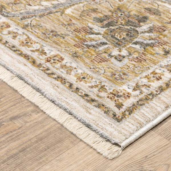 Oriental Weavers Maharaja Elegant Indoor Area Rug - Luxurious Power-loomed Design For Sophisticated Spaces Ivory,Gold Polyester M5091w060092st