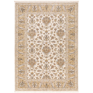 Oriental Weavers Maharaja Elegant Indoor Area Rug - Luxurious Power-loomed Design For Sophisticated Spaces Ivory,Gold Polyester M5091w060092st