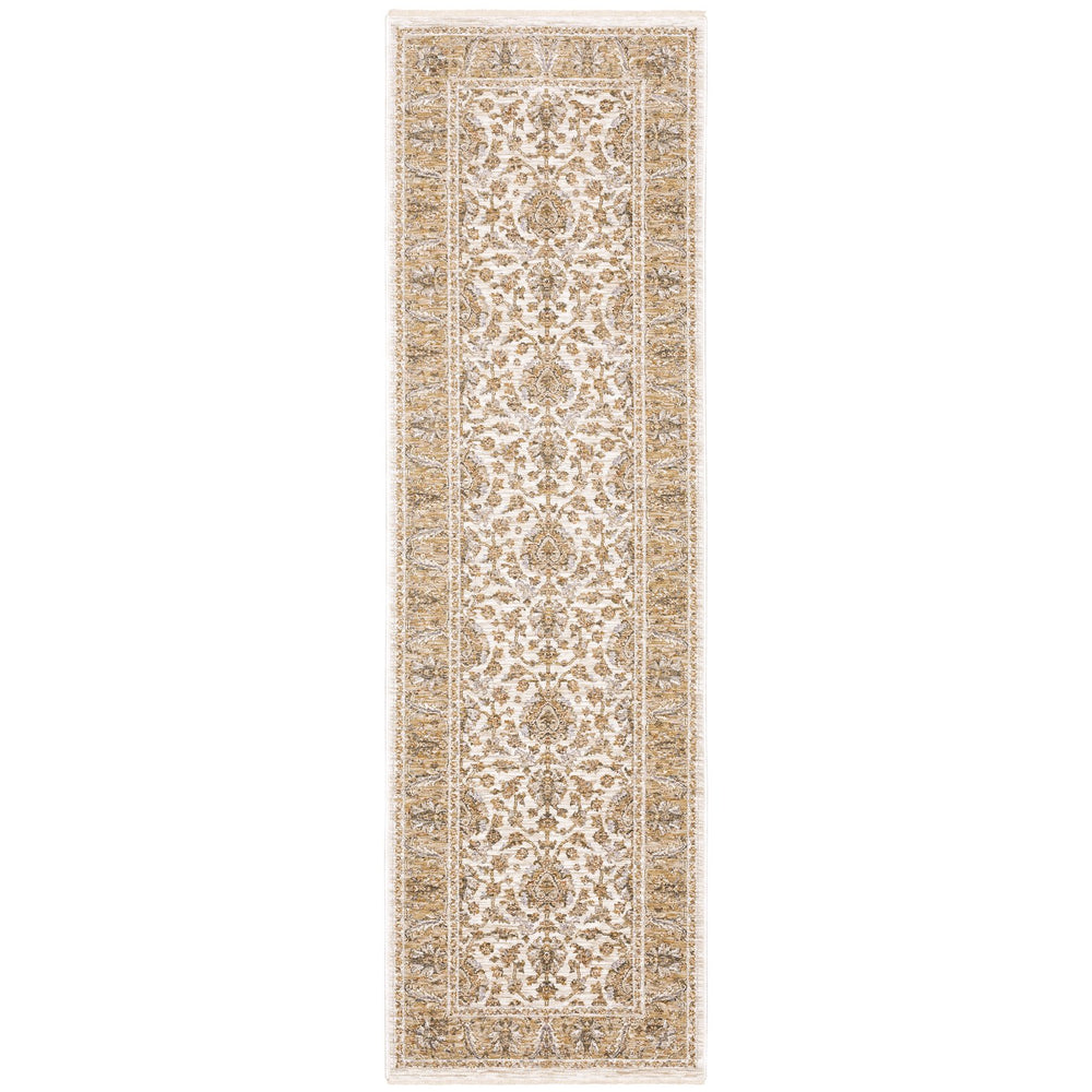 Oriental Weavers Maharaja Elegant Indoor Area Rug - Luxurious Power-loomed Design For Sophisticated Spaces Ivory,Gold Polyester M5091w068235st