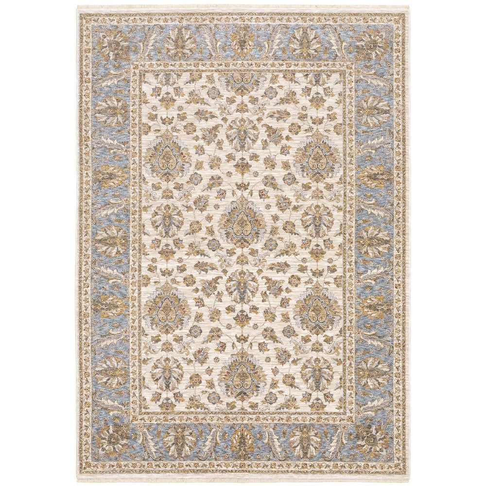 Oriental Weavers Maharaja Elegant Indoor Area Rug - Luxurious Softness With Timeless Traditional Design And Color Ivory,Blue Polyester M5091z100153st