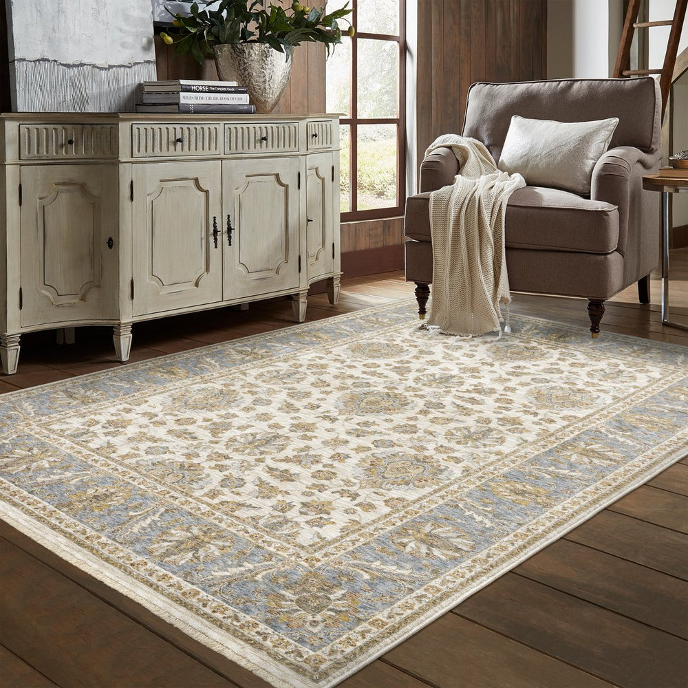 Oriental Weavers Maharaja Elegant Indoor Area Rug - Luxurious Softness With Timeless Traditional Design And Color Ivory,Blue Polyester M5091z100153st