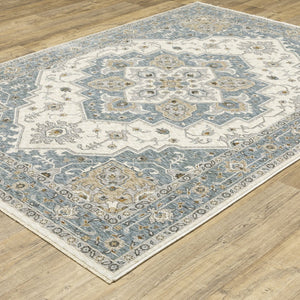 Oriental Weavers Maharaja Elegant Indoor Area Rug - Timeless Neutral Tones With Sophisticated Traditional Patterns Blue,Ivory Polyester M051f1300394st