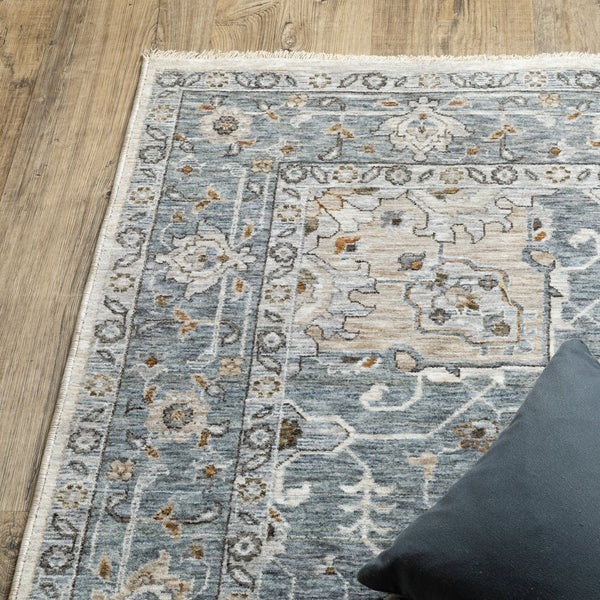 Oriental Weavers Maharaja Elegant Indoor Area Rug - Timeless Neutral Tones With Sophisticated Traditional Patterns Blue,Ivory Polyester M051f1300394st