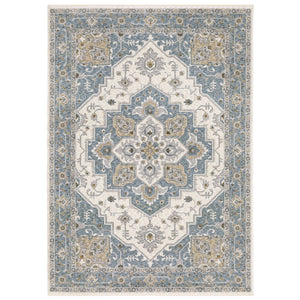 Oriental Weavers Maharaja Elegant Indoor Area Rug - Timeless Neutral Tones With Sophisticated Traditional Patterns Blue,Ivory Polyester M051f1300394st