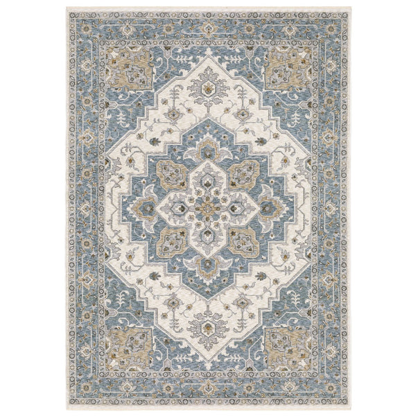 Oriental Weavers Maharaja Elegant Indoor Area Rug - Timeless Neutral Tones With Sophisticated Traditional Patterns Blue,Ivory Polyester M051f1300394st