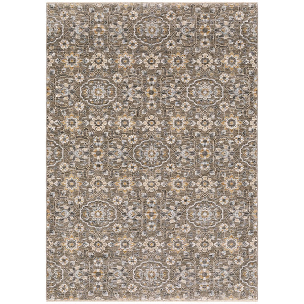 Oriental Weavers Maharaja Indoor Area Rug - Elegant Traditional Design In Soft Polyester For Timeless Home Décor Grey,Tan Polyester M532d1060092st