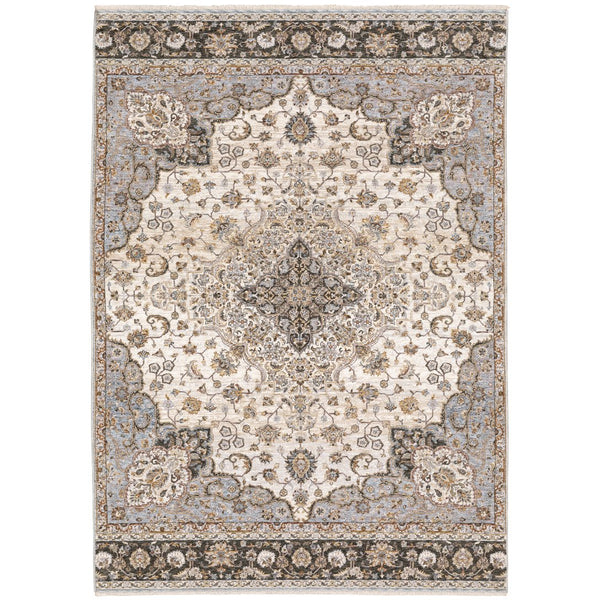Oriental Weavers Maharaja Elegant Indoor Area Rug - Luxurious Softness With Timeless Traditional Designs And Colors Ivory,Blue Polyester M660j1060092st