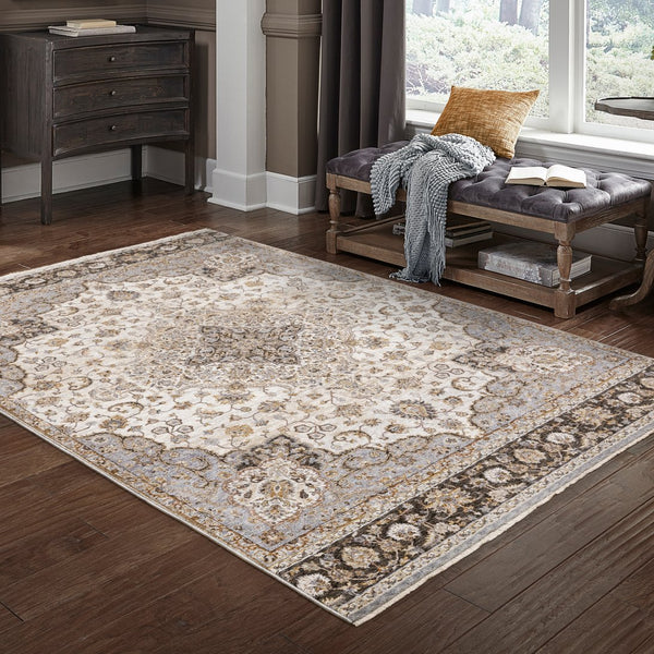 Oriental Weavers Maharaja Elegant Indoor Area Rug - Luxurious Softness With Timeless Traditional Designs And Colors Ivory,Blue Polyester M660j1060092st