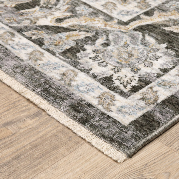Oriental Weavers Maharaja Grey/Ivory Indoor Area Rug - Elegant Power-loomed Design In Soft, Space-dyed Polyester Grey,Ivory Polyester M0170n1240rdst