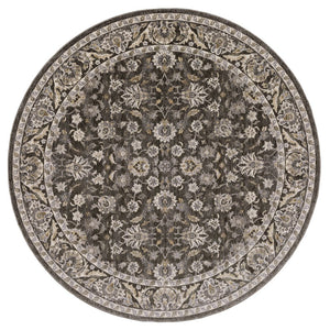 Oriental Weavers Maharaja 070N1 Grey/Ivory Round Area Rug 7'10" - Distressed Powerloomed Polyester, Soft Luxe Texture M070N1240RDST