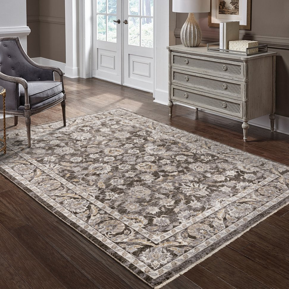 Oriental Weavers Maharaja Grey/Ivory Indoor Area Rug - Elegant Power-loomed Design In Soft, Space-dyed Polyester Grey,Ivory Polyester M070n1365446st