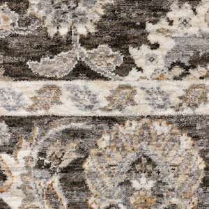 Oriental Weavers Maharaja 070N1 Grey/Ivory Round Area Rug 7'10" - Distressed Powerloomed Polyester, Soft Luxe Texture M070N1240RDST