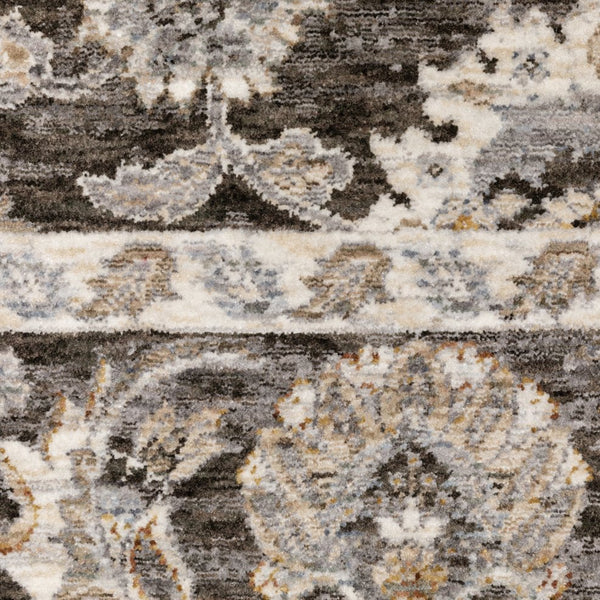 Oriental Weavers Maharaja 070N1 Grey/Ivory Round Area Rug 7'10" - Distressed Powerloomed Polyester, Soft Luxe Texture M070N1240RDST