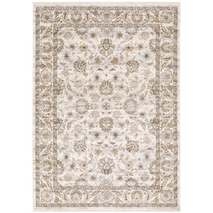 Oriental Weavers Maharaja Ivory And Grey Indoor Area Rug - Luxurious Softness With Elegant Traditional Design Ivory,Grey Polyester M070w1240rdst
