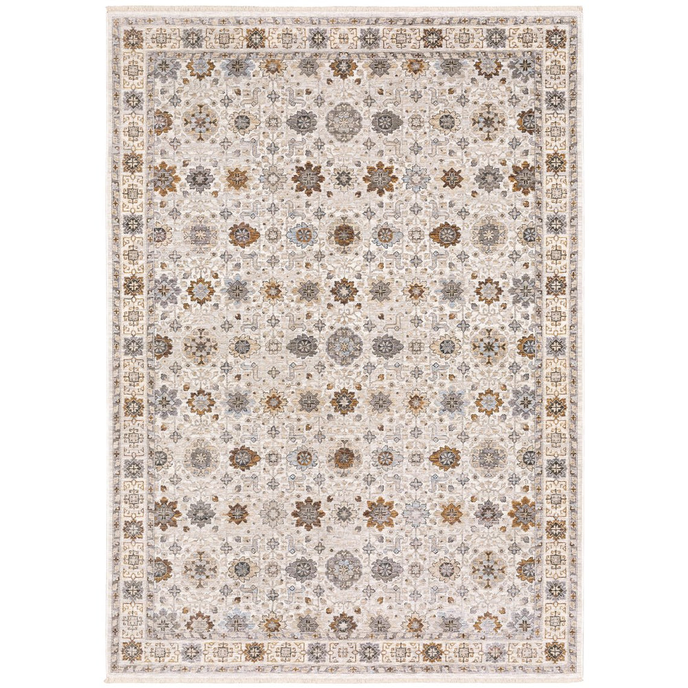 Oriental Weavers Maharaja Elegant Indoor Area Rug - Luxuriously Soft Polyester In Sophisticated Traditional Design Ivory,Gold Polyester M071w1060092st