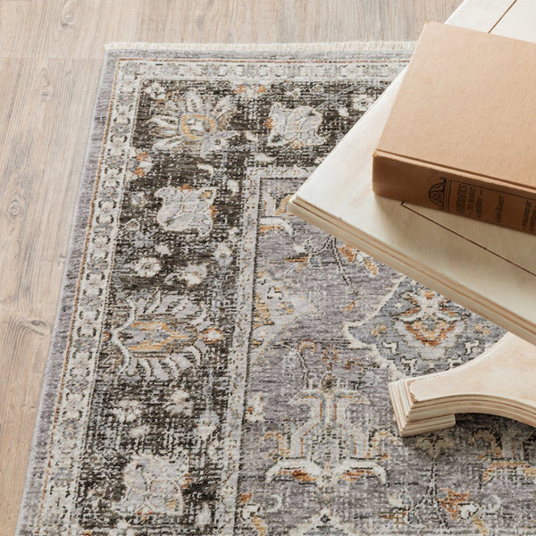 Oriental Weavers Maharaja Elegant Indoor Area Rug - Luxurious Softness With Sophisticated Traditional Design Grey,Blue Polyester M091e1068235st