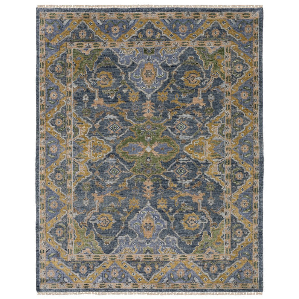 Oriental Weavers Majorca Vintage-inspired Hand-knotted Wool Area Rug With Modern Oushak Motifs For Elegant Spaces Blue,Green Wool Mmaj03305427st
