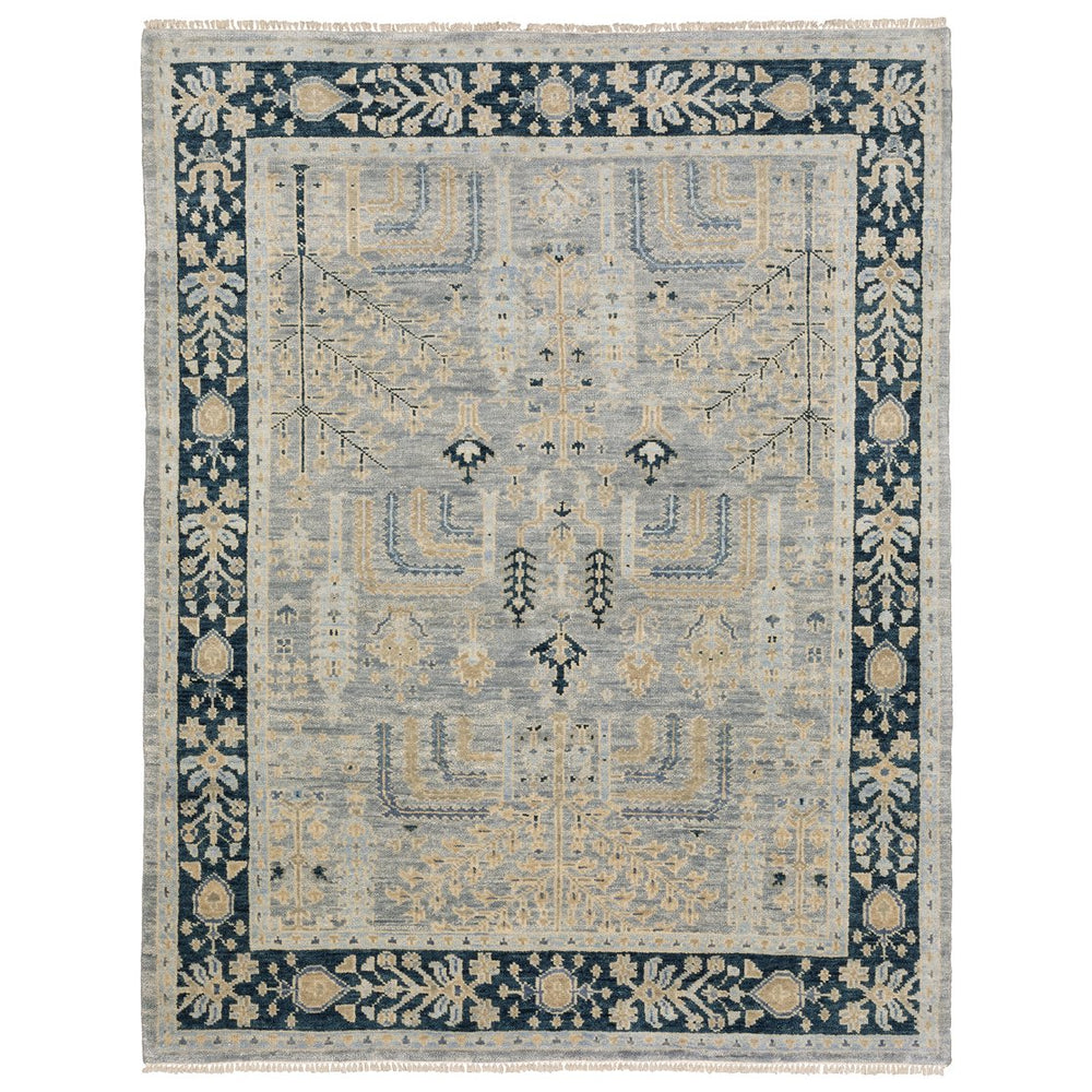 Oriental Weavers Majorca Vintage-inspired Hand-knotted Area Rug With Unique Oushak Motifs For Timeless Style Grey,Blue Wool Mmaj04305427st