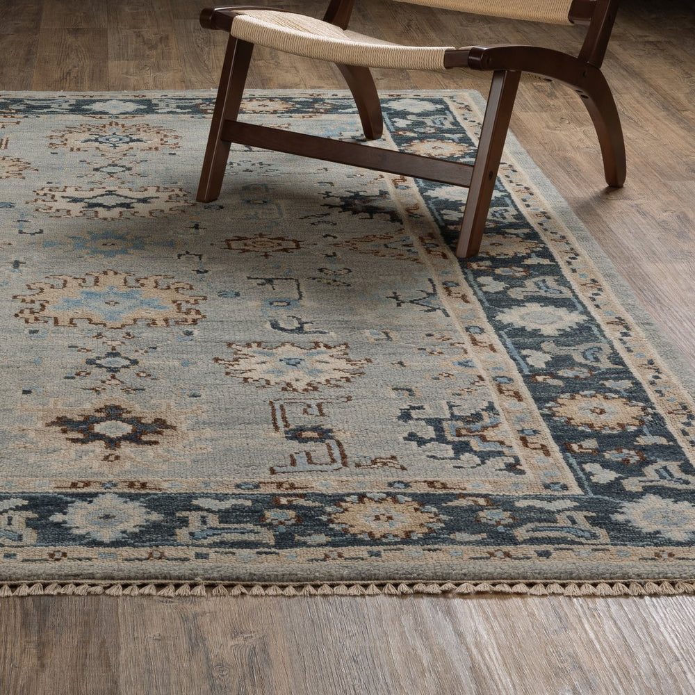 Oriental Weavers Majorca Vintage-inspired Hand-knotted Wool Indoor Area Rug With Unique Oushak Motifs For Modern Decor Grey,Blue Wool Mmaj05076305st