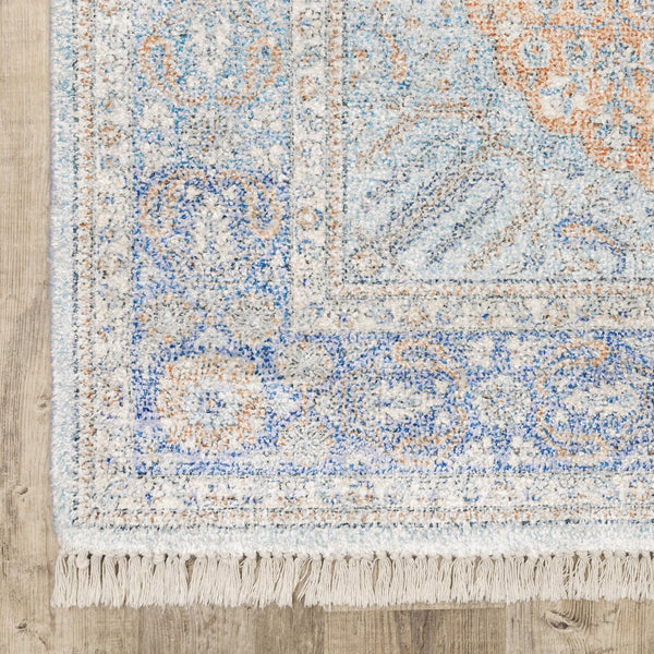 Oriental Weavers Malabar Luxurious Chenille Indoor Area Rug With Persian Design In Rich Colors For Elegant Spaces Blue,Red Polyester M45301076243st