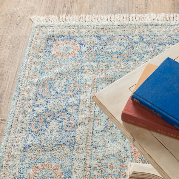 Oriental Weavers Malabar Luxurious Chenille Indoor Area Rug With Persian Design In Rich Colors For Elegant Spaces Blue,Red Polyester M45301076243st