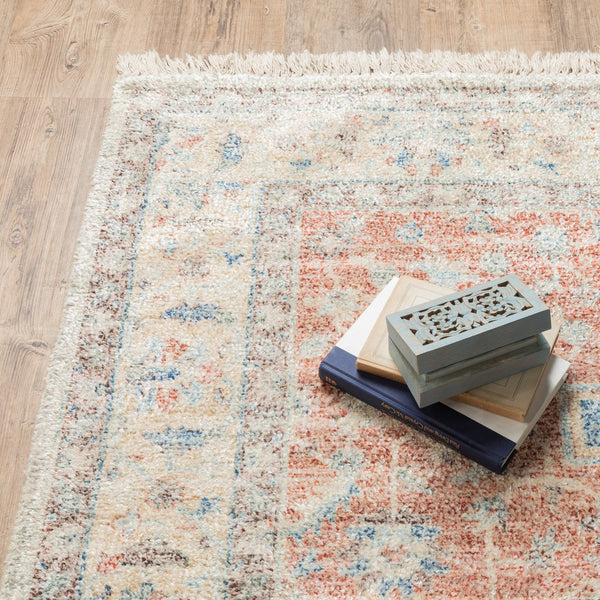 Oriental Weavers Malabar Indoor Area Rug - Luxurious Hand-loomed Chenille With Stunning Persian Design And Colors Orange,Blue Polyester M45305076243st