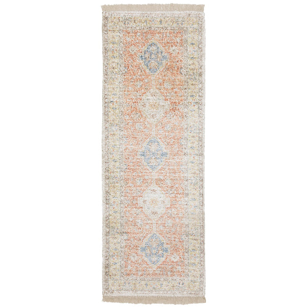 Oriental Weavers Malabar Indoor Area Rug - Luxurious Hand-loomed Chenille With Stunning Persian Design And Colors Orange,Blue Polyester M45305076243st