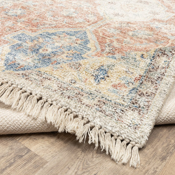 Oriental Weavers Malabar Indoor Area Rug - Luxurious Hand-loomed Chenille With Stunning Persian Design And Colors Orange,Blue Polyester M45305076243st