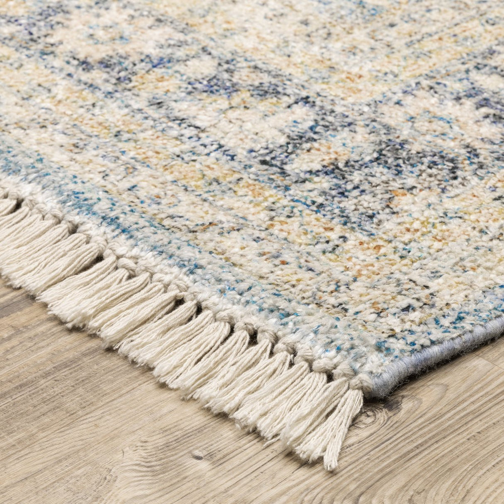 Oriental Weavers Malabar Luxurious Hand-loomed Indoor Area Rug Featuring Persian Designs And Soft Chenille Texture Blue,Beige Polyester M45306076243st