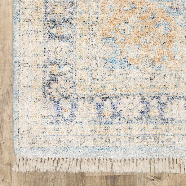 Oriental Weavers Malabar Luxurious Hand-loomed Indoor Area Rug Featuring Persian Designs And Soft Chenille Texture Blue,Beige Polyester M45306076243st