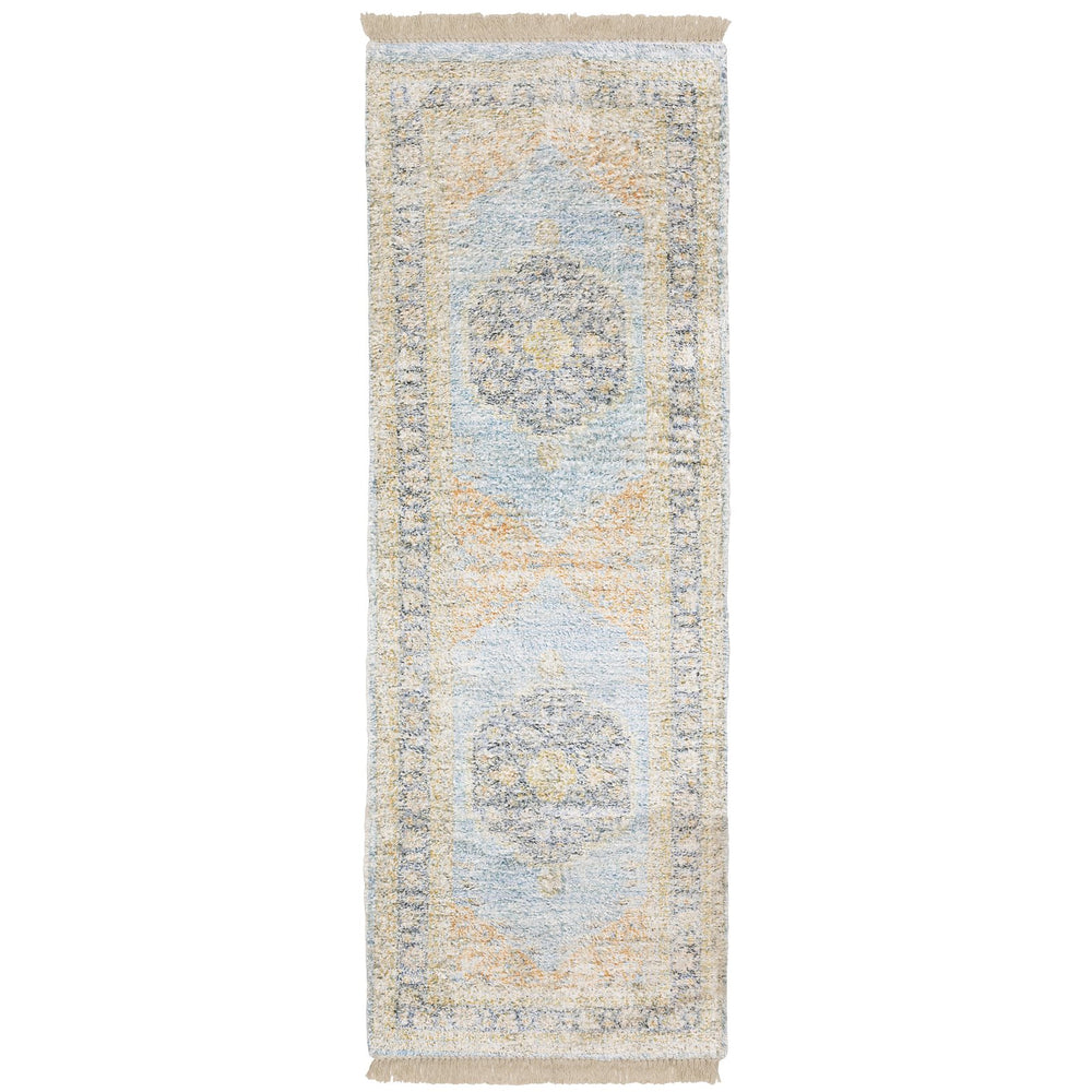 Oriental Weavers Malabar Luxurious Hand-loomed Indoor Area Rug Featuring Persian Designs And Soft Chenille Texture Blue,Beige Polyester M45306076243st