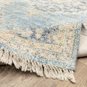 Oriental Weavers Malabar Luxurious Hand-loomed Indoor Area Rug Featuring Persian Designs And Soft Chenille Texture Blue,Beige Polyester M45306076243st