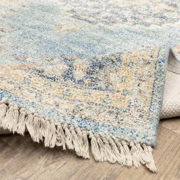 Oriental Weavers Malabar Luxurious Hand-loomed Indoor Area Rug Featuring Persian Designs And Soft Chenille Texture Blue,Beige Polyester M45306076243st