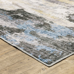 Oriental Weavers Malibu Indoor Area Rug - Machine Washable, Non-slip Backing, Perfect For High-traffic Spaces Grey,Blue Polyester Mmal01107168st