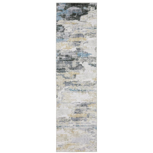 Oriental Weavers Malibu Indoor Area Rug - Machine Washable, Non-slip Backing, Perfect For High-traffic Spaces Grey,Blue Polyester Mmal01061244st