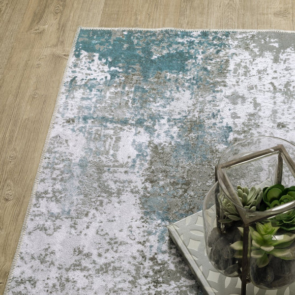 Oriental Weavers Malibu Indoor Area Rug - Machine Washable, Non-slip Backing, Perfect For High-traffic Areas Grey,Blue Polyester Mmal02061244st