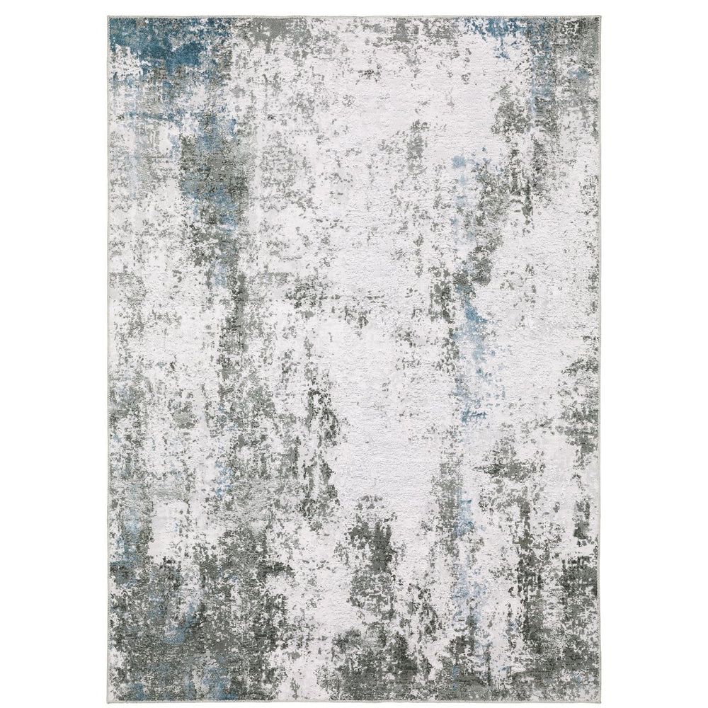Oriental Weavers Malibu Indoor Area Rug - Machine Washable, Non-slip Backing, Perfect For High-traffic Areas Grey,Blue Polyester Mmal02152213st