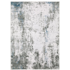 Oriental Weavers Malibu Indoor Area Rug - Machine Washable, Non-slip Backing, Perfect For High-traffic Areas Grey,Blue Polyester Mmal02152213st